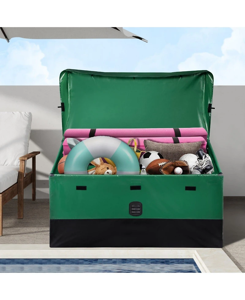 Mecale 100 Gallon Outdoor Storage Deck Box with Galvanized Frame