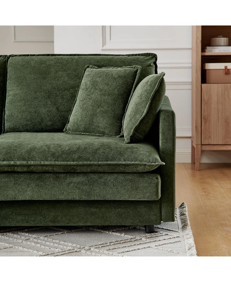 Streamdale Furniture Modern L-Shaped Sectional Sofa with Ottoman, 4-Seater Convertible Couch