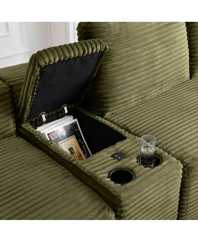 Streamdale Furniture 150" Oversized Cloud Couch with Cup Holders & Usb Ports