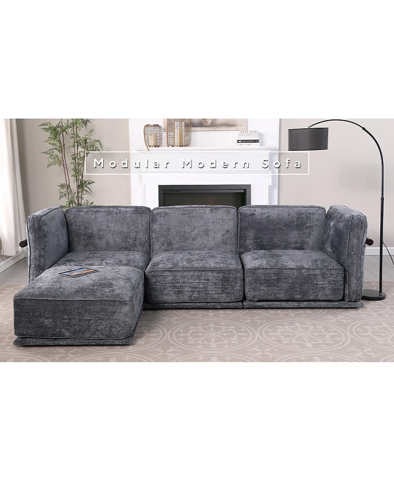 Streamdale Furniture Fashionable modular chenille sofa with iron and wood frame