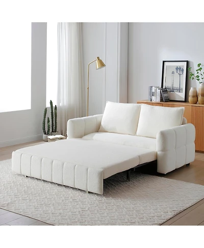 Streamdale Furniture Sleeper Sofa, Sofa Bed - 3-in-1 Pull Out Couch Bed with Teddy Chaise