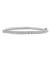 Bling Jewelry Formal Princess Cut Cz Stackable 1/2 Eternity Tennis Bangle Bracelet 7-7.5 Inch