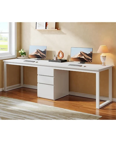Tribesigns 78.7'' 2 Person Computer Desk with 3 Drawers, Extra Long Double Office Desk with Storage, Modern Dual Study Writing Table