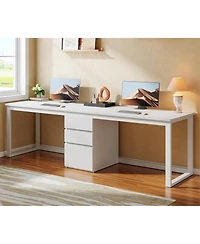 Tribesigns 78.7'' 2 Person Computer Desk with 3 Drawers, Extra Long Double Office Desk with Storage, Modern Dual Study Writing Table