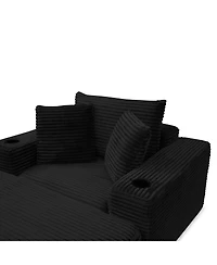 Streamdale Furniture 52.4" Boneless Chaise Lounge Indoor Oversized Cloud-Like Cozy Modular 3-in-1 Sofa Bed