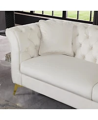 Streamdale Furniture Chesterfield Stanford Sofa, Tufted, Wrinkled Fabric, Lover seater