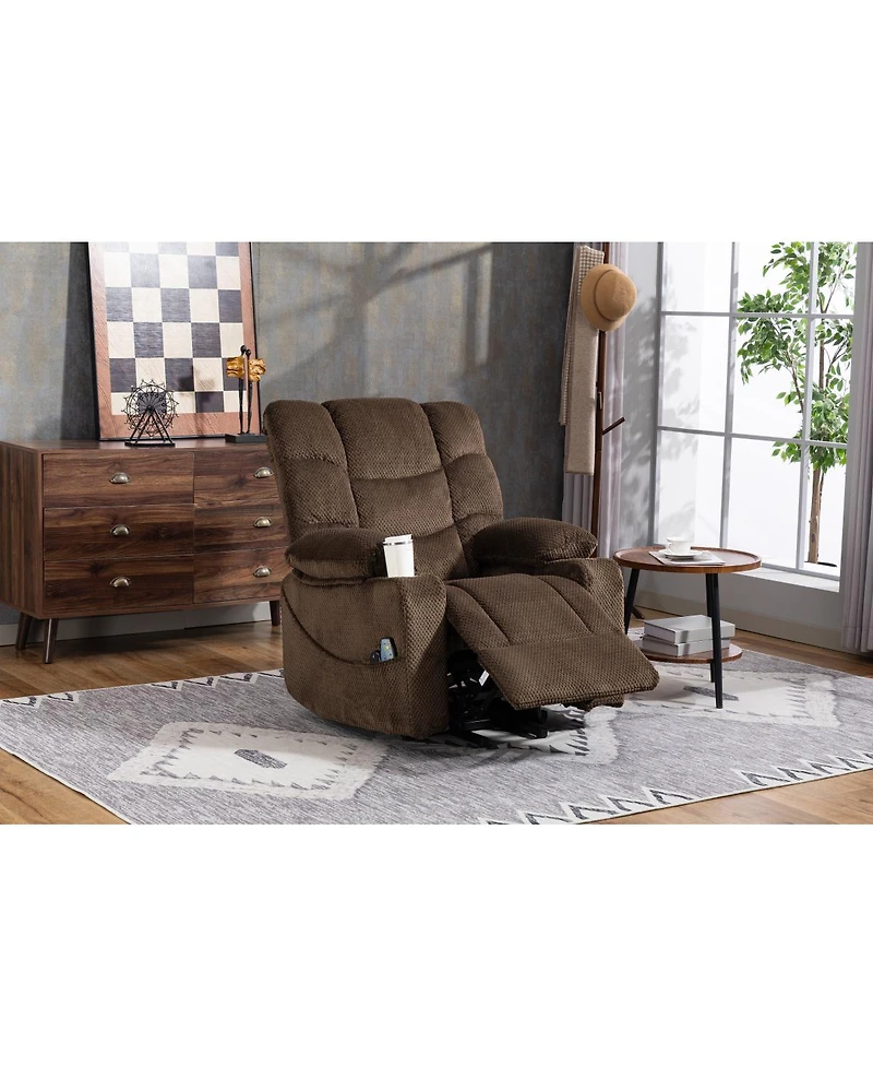 Streamdale Furniture Ultra-wide electric lounge chair with massage, heating, and standing function