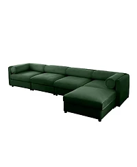 Streamdale Furniture Streamdale Modular Green 4-Seat L-Shaped Sectional Sofa with Storage