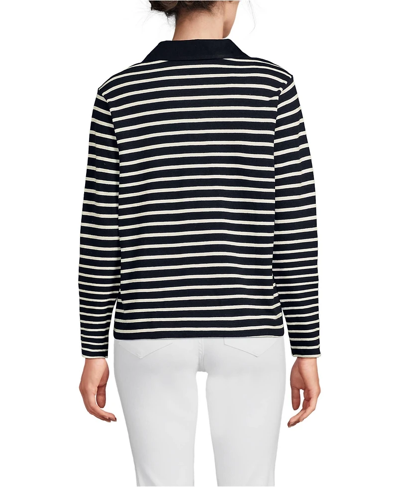 Lands' End Women's Long Sleeve Mariner Johnny Collar Polo Tops