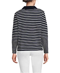 Lands' End Women's Long Sleeve Mariner Johnny Collar Polo Tops