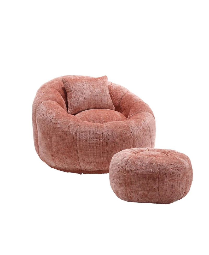 Streamdale Furniture Modern Bean Bag Chair with Ottoman for Adults