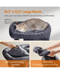 Aronkl 33.1-inch Cat Tree Tower with Large Perch 2 Caves Scratching Posts Sturdy Stable