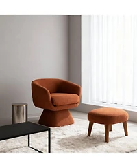 Boyel Living Modern Lazy Chair with Ottoman, 360° Swivel Accent Chair, Upholstered Reading Chair with Footrest for Small Spaces