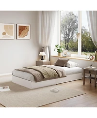 gaomon Wood Platform Bed with Sturdy Wooden Slats, Floor-Standing Bed Frame, Modern Minimalist Design Bed Frame