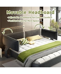 Streamdale Furniture King Size Cloud Bed Frame with Oversized Padded Headboard