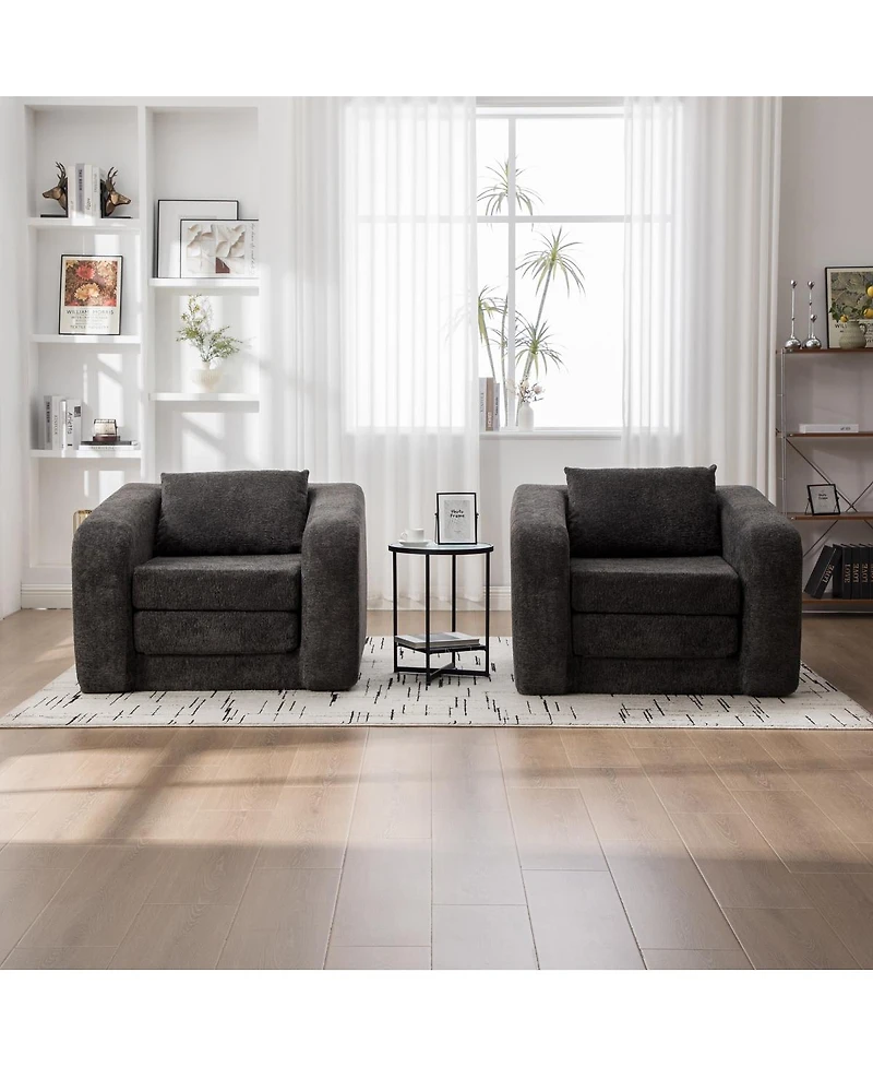 Streamdale Furniture Convertible Chenille Sofa Bed with Pillow