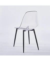 Streamdale Furniture 5pcs Dining Set, Mid-century Metal Leg Dining Table for 4-6, Set