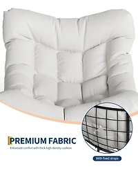 gaomon Grand Patio Rocking Chair Outdoor, Rocking Chair, Oversized Lounge Chair with Sturdy Metal Frame, Patio Rattan Egg Rocker