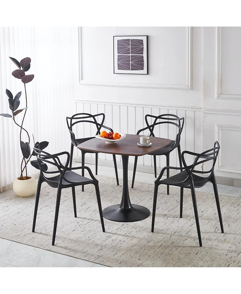 Streamdale Furniture 5pcs Dining Set, Metal Leg Table