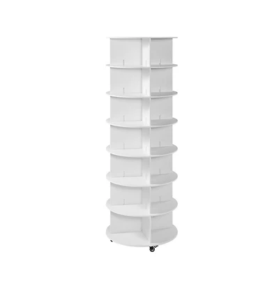 Slickblue 7-Tier Rotating Shoe Rack Tower with Wheels