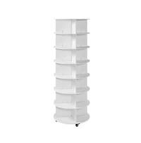 Slickblue 7-Tier Rotating Shoe Rack Tower with Wheels