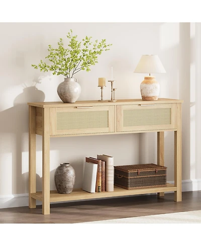 gaomon Wooden Console Table with 2 Storage Drawers