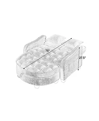 Streamdale Furniture two-seater sofa chaise longue with storage footrest and two pillows