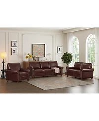 Streamdale Furniture Living Room Sofa with Storage Sofa 1+2+3 Sectional Burgundy Faux Leather
