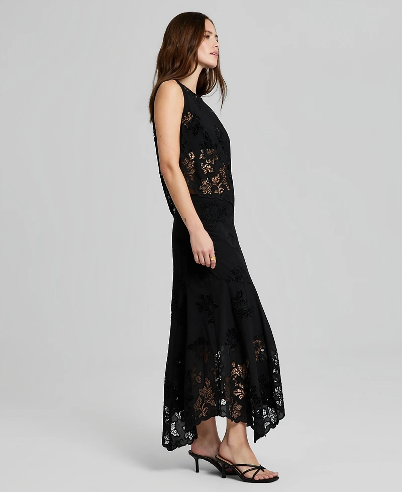And Now This Women's Embroidered Handkerchief-Hem Maxi Skirt, Macy's Exclusive