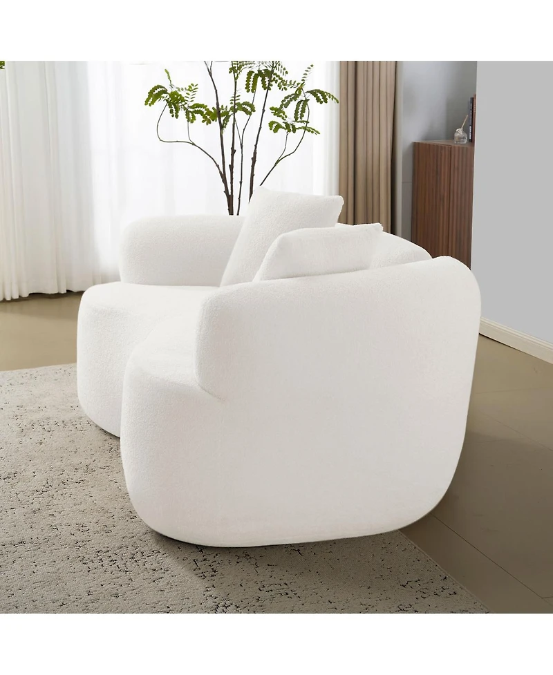 Streamdale Furniture Curved Loveseat Sofa, Teddy Velvet, No-Assembly, 350 lbs Capacity