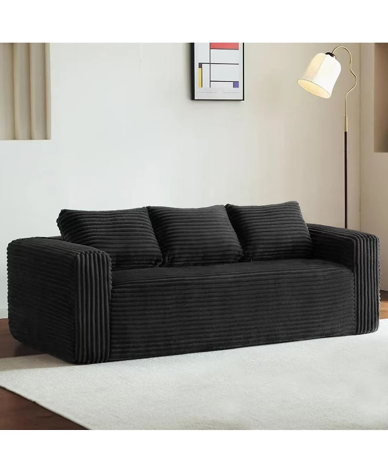 Streamdale Furniture Cloud Loveseat Sofa Couch in a Box, 3 Seater Boneless Couch, Comfy Deep Seat Corduroy Sofa