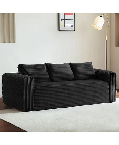 Streamdale Furniture Cloud Loveseat Sofa Couch in a Box, 3 Seater Boneless Couch, Comfy Deep Seat Corduroy Sofa