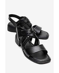 Forever & Always Shoes Women's Livello Leather Multi Strap Sandal