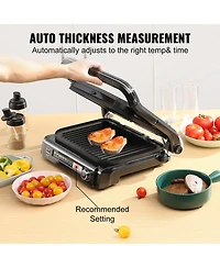 Ecooso 14.4 Inch 7-in-1 Commercial Electric Griddle, 1800W Countertop Grill with Adjustable Temperature Control