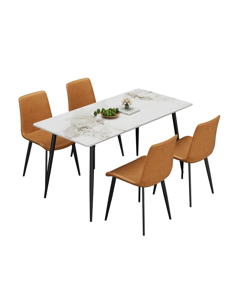 Streamdale Furniture Streamdale Modern Faux Leather Dining Chairs - 4PCS
