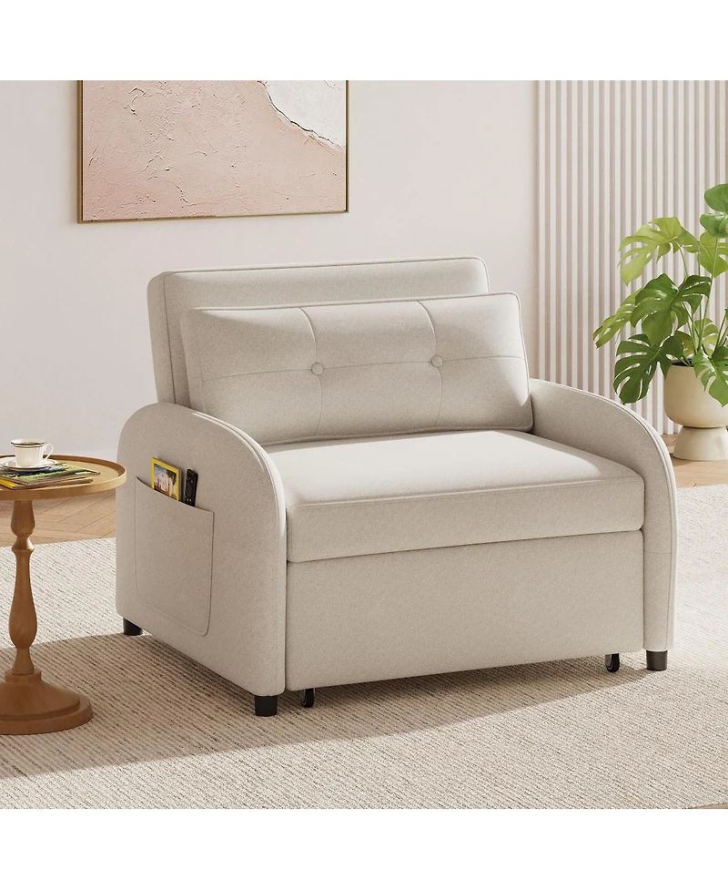 Streamdale Furniture 3-in-1 Convertible Sleeper Sofa Bed with Pillow & Pocket