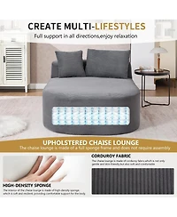 Streamdale Furniture 67.5" Indoor Corduroy Oversized Sleeper Sofa with Deep Seat Lounge