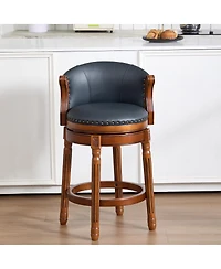 Streamdale Furniture Cow Leather Swivel Bar Stool with Backs