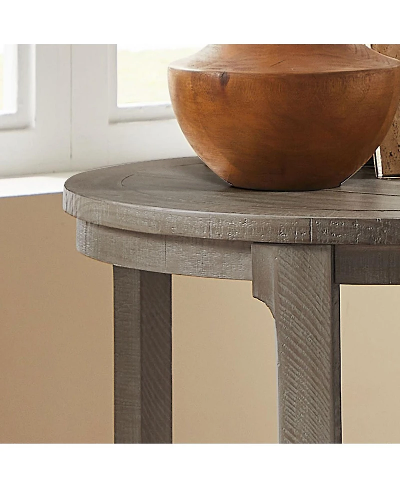 Streamdale Furniture 24" 2PC Curved Round Wooden Coffee Table Set