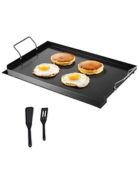 Ecooso 24 x 16 Inch Carbon Steel Griddle Plate for Gas Grill with Handles