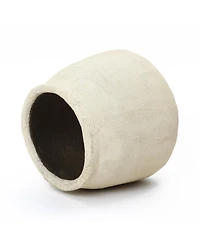 LuxenHome Sahara Stone Planter, 12" Round Cement