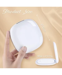 Homfan Led Lighted Travel Makeup Mirror,1X/10X Magnifying Double Sided Dimmable Portable Pocket,2-Sided,Usb Charging