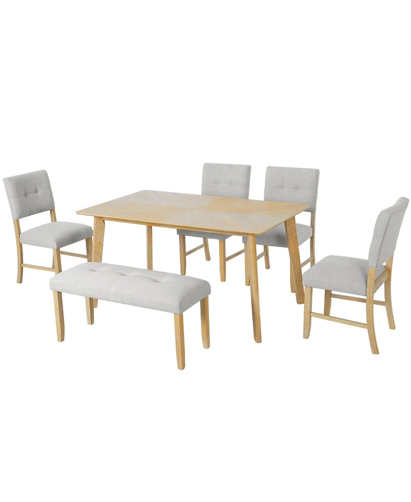 Streamdale Furniture Farmhouse Dining Set with 4 Chairs & Bench