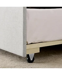 Streamdale Furniture Twin Upholstery DayBed with Pop-up Trundle & Usb Charging