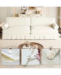 Streamdale Furniture 74" Luxuriously Comfortable 3-Seater Cloud Couch, Chenille Sofa with Rolled Arms & Skirt