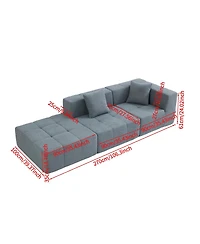 Streamdale Furniture Modern Modular Sectional Single Sofa Couch Accent Armless Chair