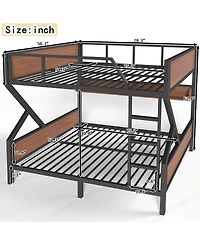 Streamdale Furniture Full/Full Bunk Bed w/ Storage Shelves & Lights