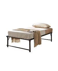 Kings Brand Furniture Twin Metal Daybed with Pop-Up Trundle, Sturdy Steel Slat Support Space Saving Guest Bed Frame, Bedroom & Living Room