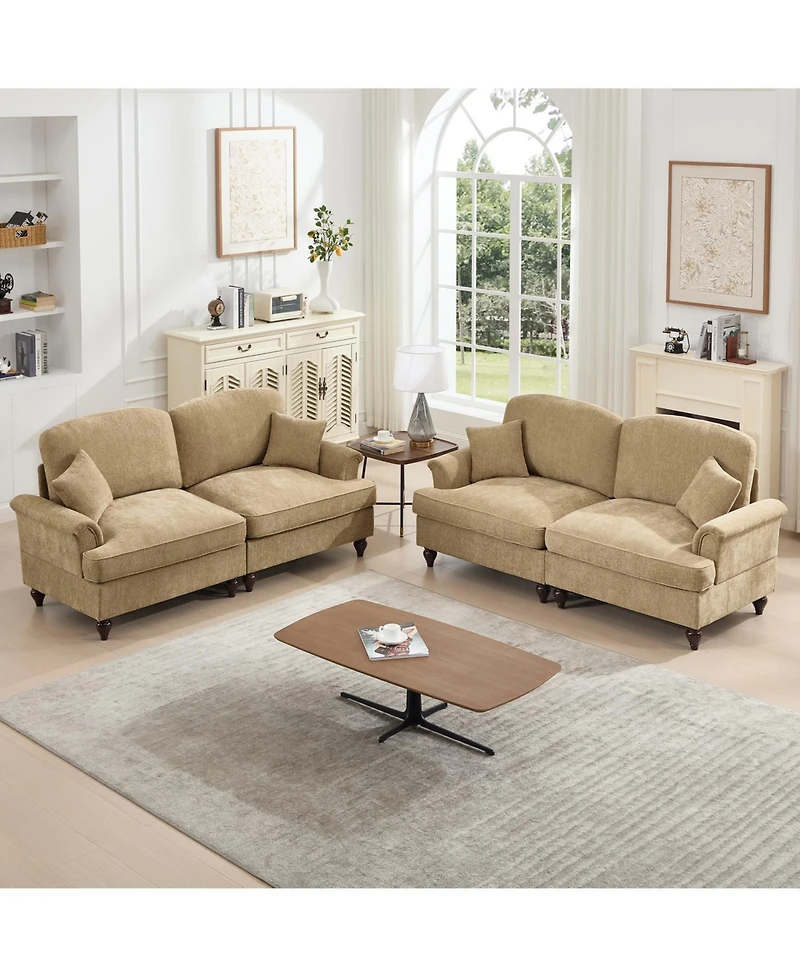 Streamdale Furniture Modular Sofa Set, Flared Arms, Removable Skirts