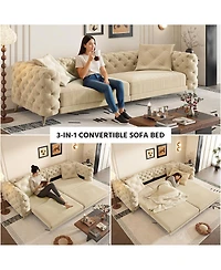 Streamdale Furniture Apricot 3-in-1 Convertible Sleeper Sofa, Pull Out Sofa Bed, Modern Couch